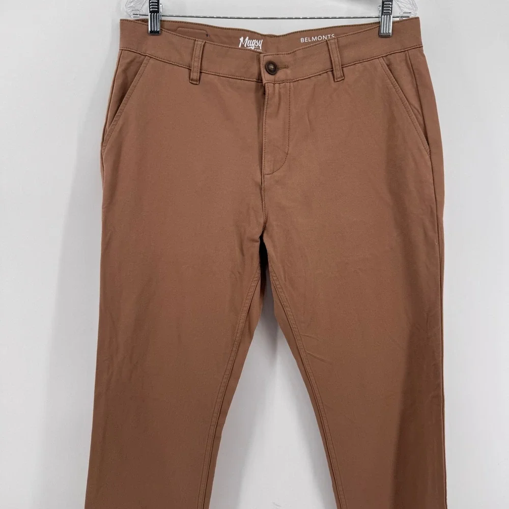 Mugsy Belmonts Chino‎ Pants Mens 35x32 Brown Stretch Cotton Blend K6PNBG